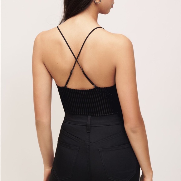 Dynamite Stripped Velvet Bodysuit - Picture 3 of 8